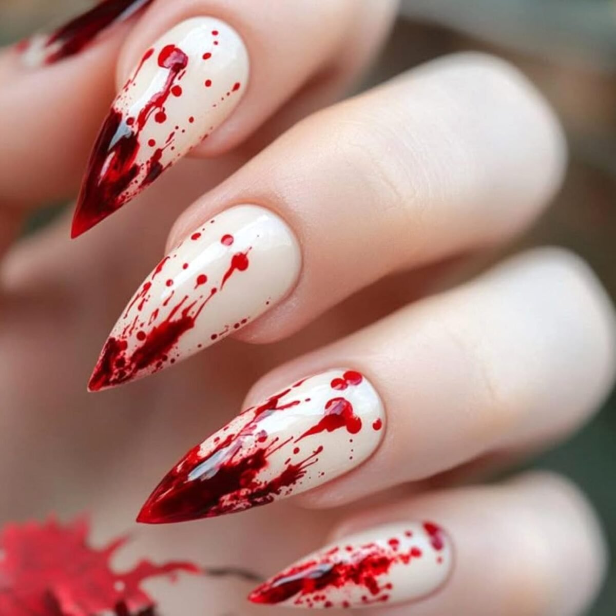 Halloween Blood Press on Nails